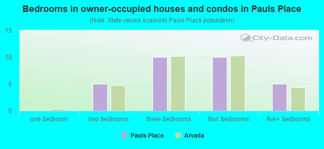 Bedrooms in owner-occupied houses and condos in Pauls Place