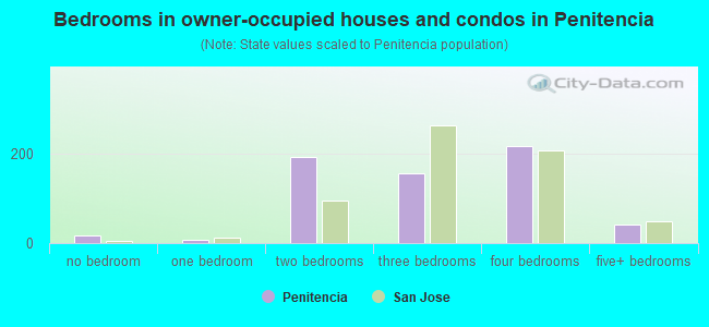 Bedrooms in owner-occupied houses and condos in Penitencia