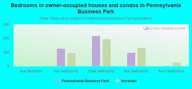 Bedrooms in owner-occupied houses and condos in Pennsylvania Business Park