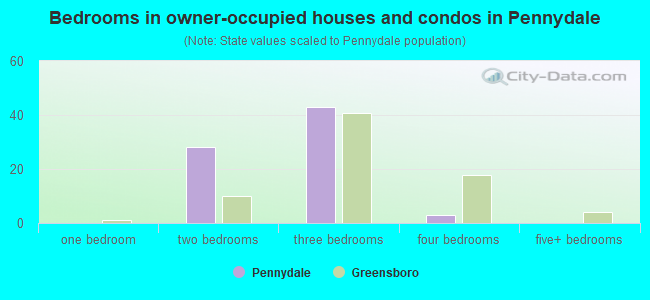 Bedrooms in owner-occupied houses and condos in Pennydale