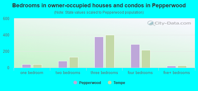Bedrooms in owner-occupied houses and condos in Pepperwood