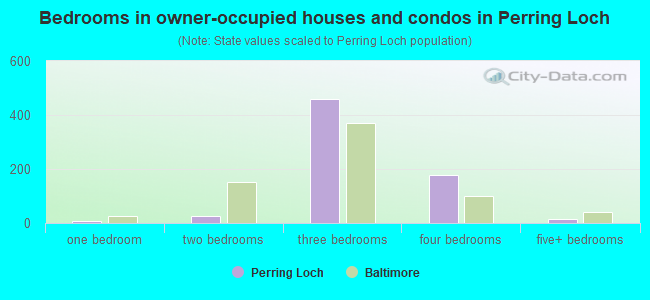 Bedrooms in owner-occupied houses and condos in Perring Loch