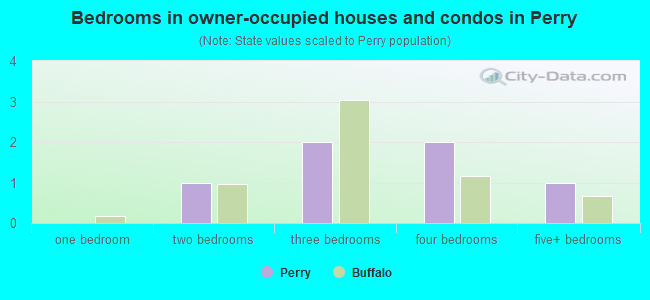 Bedrooms in owner-occupied houses and condos in Perry