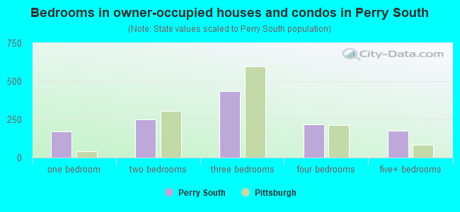 Bedrooms in owner-occupied houses and condos in Perry South