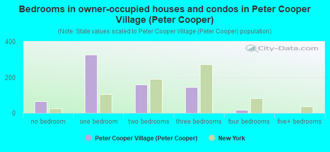 Bedrooms in owner-occupied houses and condos in Peter Cooper Village (Peter Cooper)