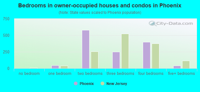 Bedrooms in owner-occupied houses and condos in Phoenix
