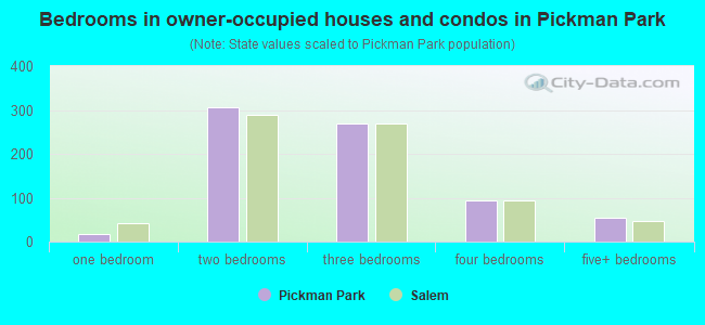 Bedrooms in owner-occupied houses and condos in Pickman Park