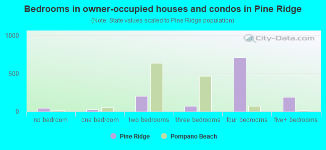 Bedrooms in owner-occupied houses and condos in Pine Ridge