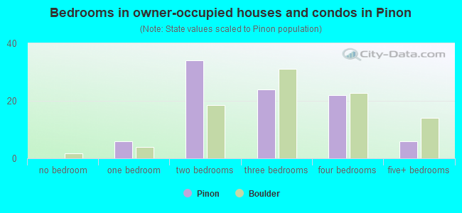 Bedrooms in owner-occupied houses and condos in Pinon