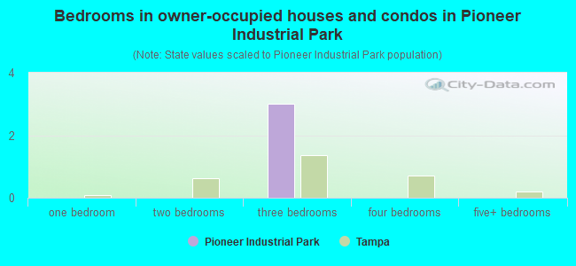 Bedrooms in owner-occupied houses and condos in Pioneer Industrial Park