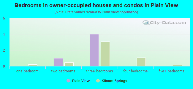 Bedrooms in owner-occupied houses and condos in Plain View