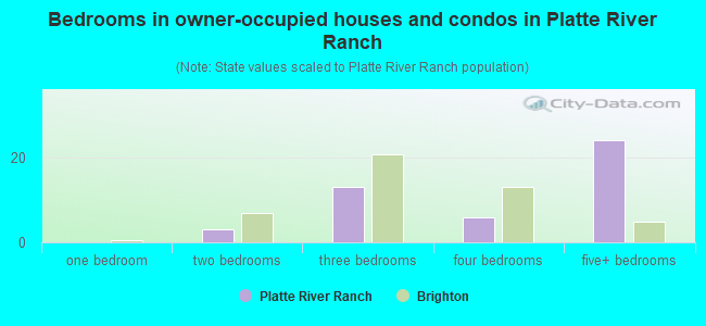 Bedrooms in owner-occupied houses and condos in Platte River Ranch