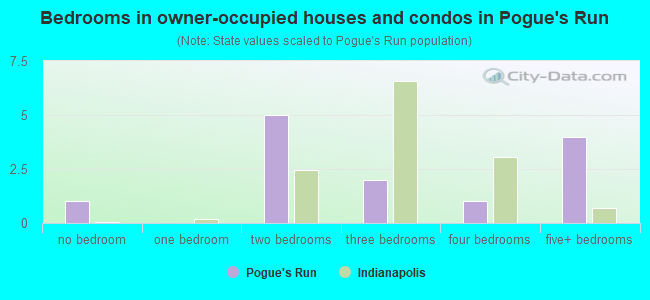 Bedrooms in owner-occupied houses and condos in Pogue's Run