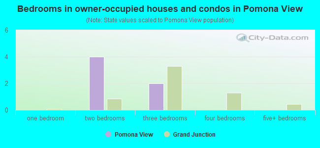 Bedrooms in owner-occupied houses and condos in Pomona View