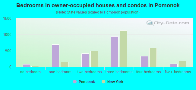 Bedrooms in owner-occupied houses and condos in Pomonok