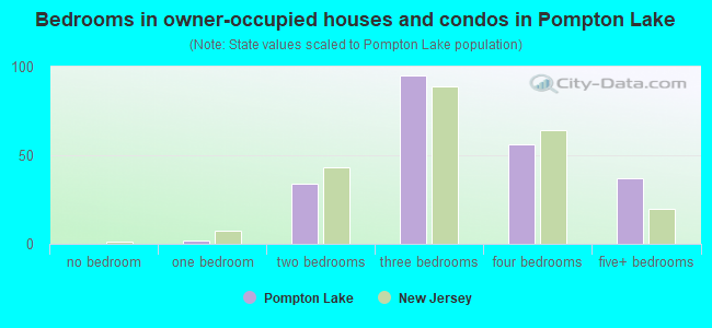 Bedrooms in owner-occupied houses and condos in Pompton Lake