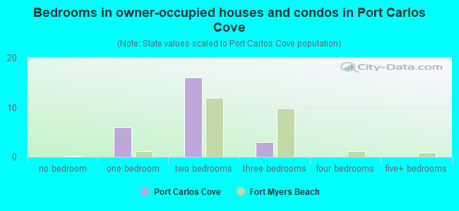 Bedrooms in owner-occupied houses and condos in Port Carlos Cove