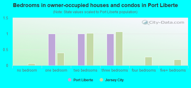 Bedrooms in owner-occupied houses and condos in Port Liberte