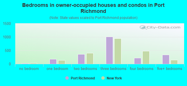 Bedrooms in owner-occupied houses and condos in Port Richmond