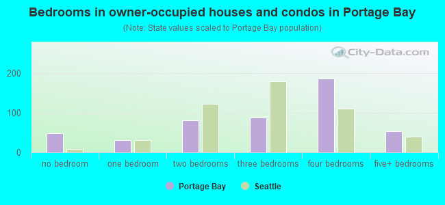 Bedrooms in owner-occupied houses and condos in Portage Bay