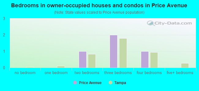 Bedrooms in owner-occupied houses and condos in Price Avenue