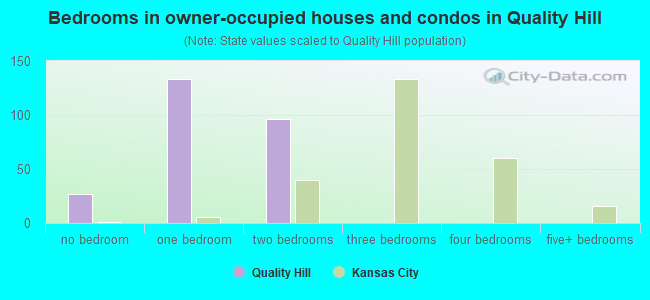 Bedrooms in owner-occupied houses and condos in Quality Hill