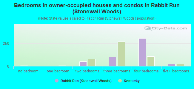 Bedrooms in owner-occupied houses and condos in Rabbit Run (Stonewall Woods)