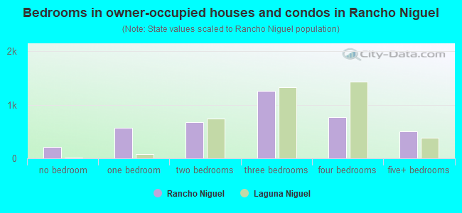 Bedrooms in owner-occupied houses and condos in Rancho Niguel