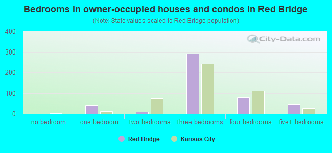 Bedrooms in owner-occupied houses and condos in Red Bridge