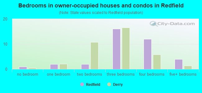 Bedrooms in owner-occupied houses and condos in Redfield