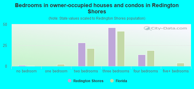 Bedrooms in owner-occupied houses and condos in Redington Shores