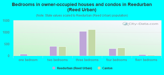 Bedrooms in owner-occupied houses and condos in Reedurban (Reed Urban)