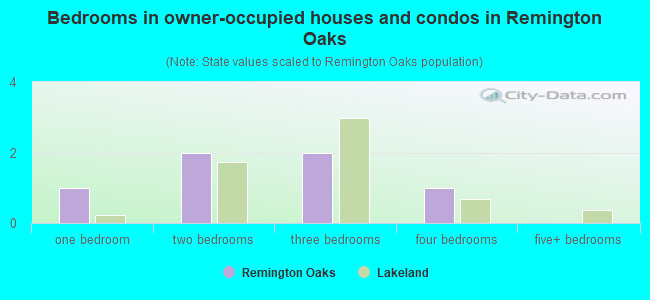 Bedrooms in owner-occupied houses and condos in Remington Oaks