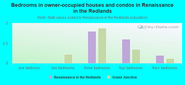 Bedrooms in owner-occupied houses and condos in Renaissance in the Redlands