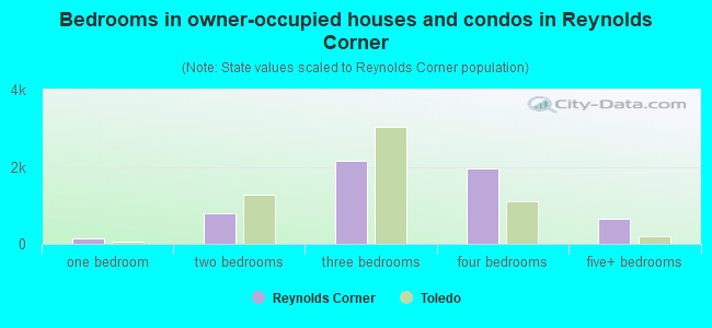 Bedrooms in owner-occupied houses and condos in Reynolds Corner