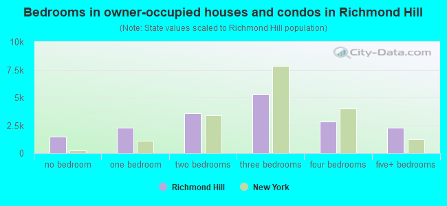 Bedrooms in owner-occupied houses and condos in Richmond Hill