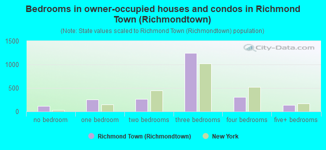 Bedrooms in owner-occupied houses and condos in Richmond Town (Richmondtown)