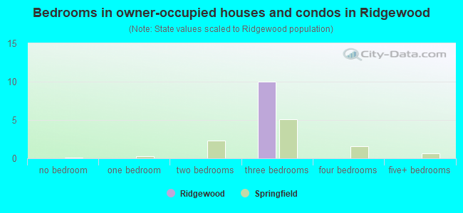 Bedrooms in owner-occupied houses and condos in Ridgewood