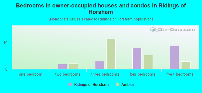 Bedrooms in owner-occupied houses and condos in Ridings of Horsham