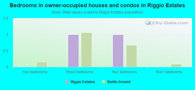 Bedrooms in owner-occupied houses and condos in Riggio Estates