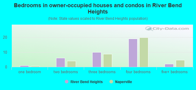 Bedrooms in owner-occupied houses and condos in River Bend Heights
