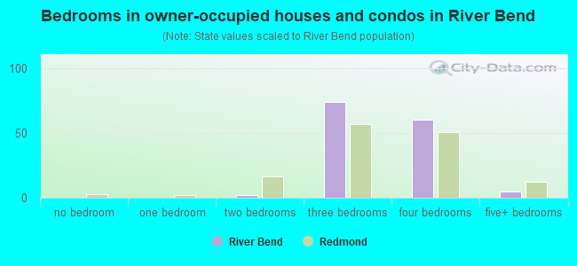 Bedrooms in owner-occupied houses and condos in River Bend