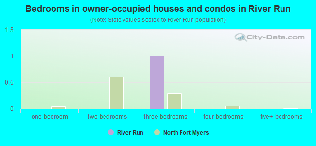 Bedrooms in owner-occupied houses and condos in River Run