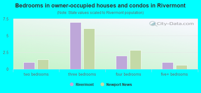Bedrooms in owner-occupied houses and condos in Rivermont