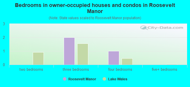 Bedrooms in owner-occupied houses and condos in Roosevelt Manor