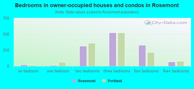 Bedrooms in owner-occupied houses and condos in Rosemont