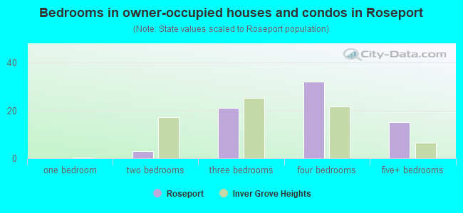 Bedrooms in owner-occupied houses and condos in Roseport