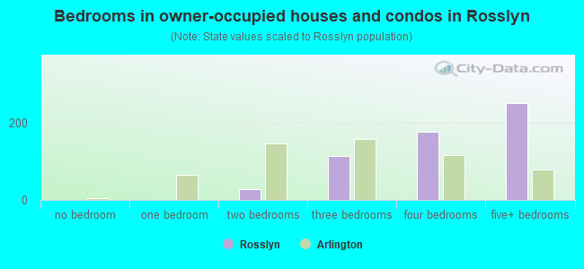 Bedrooms in owner-occupied houses and condos in Rosslyn