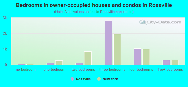 Bedrooms in owner-occupied houses and condos in Rossville