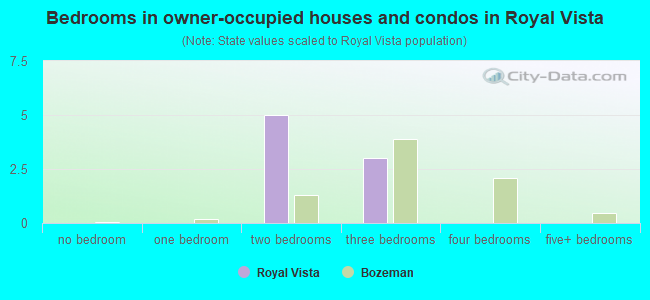 Bedrooms in owner-occupied houses and condos in Royal Vista